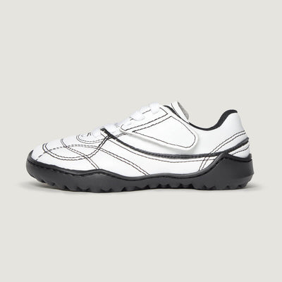 Amunt  Zapatilla de futbol barefoot | Blanco Negro Microfibra