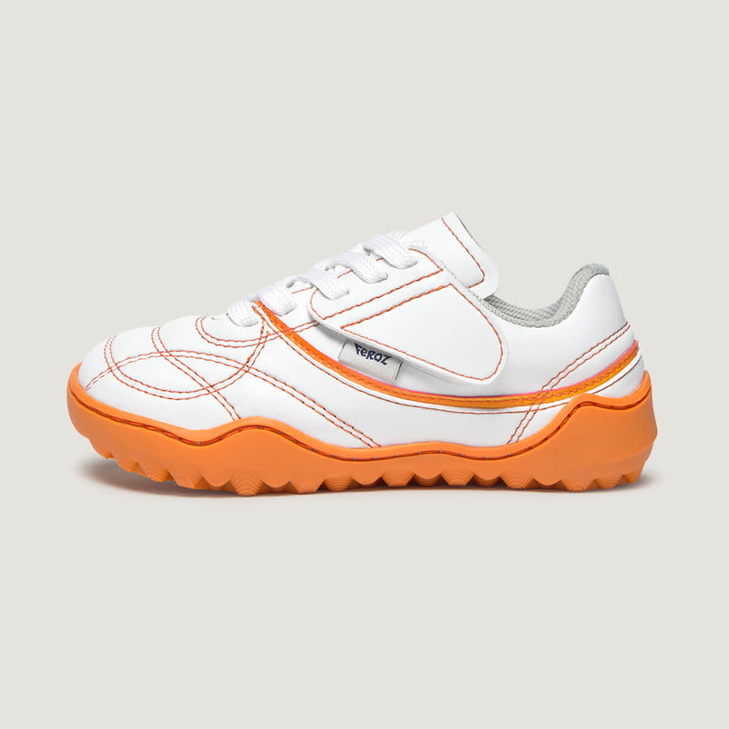 Amunt Zapatilla de futbol barefoot | Blanco Naranja Microfibra