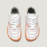 Superior Amunt Zapatilla de futbol barefoot | Blanco Naranja Microfibra