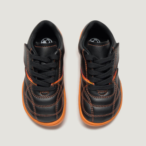 Superior Amunt  Zapatilla de futbol barefoot | Negro Naranja Microfibra