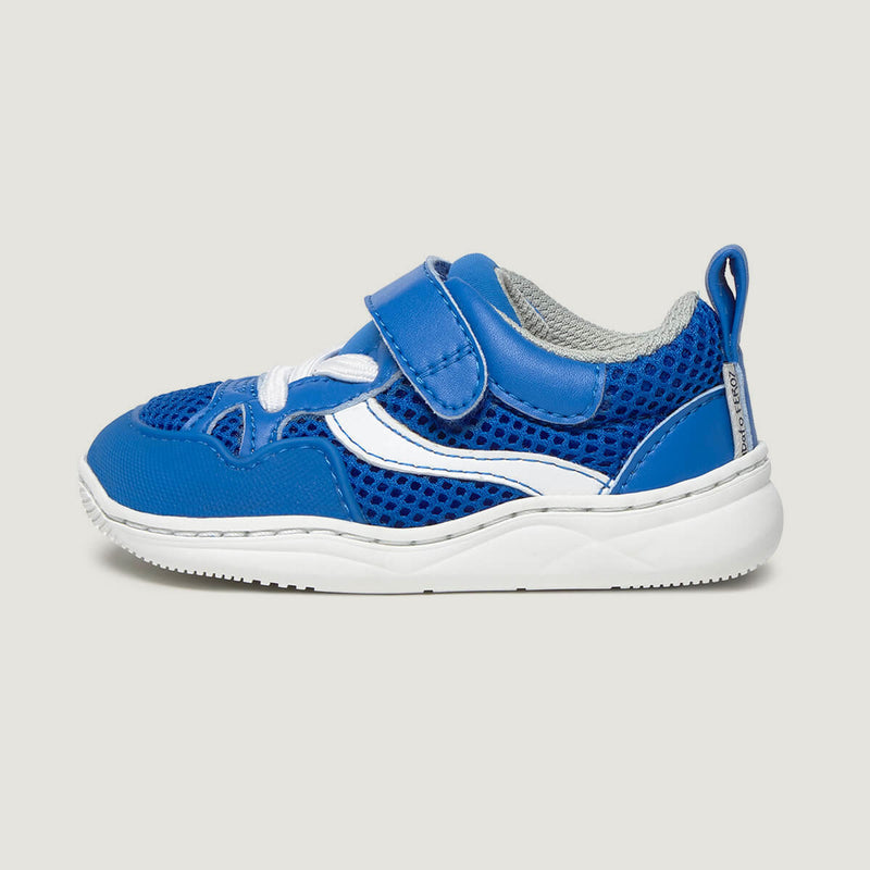 Lateral Tibi Feroz | Azul Royal Microfibra Rejilla