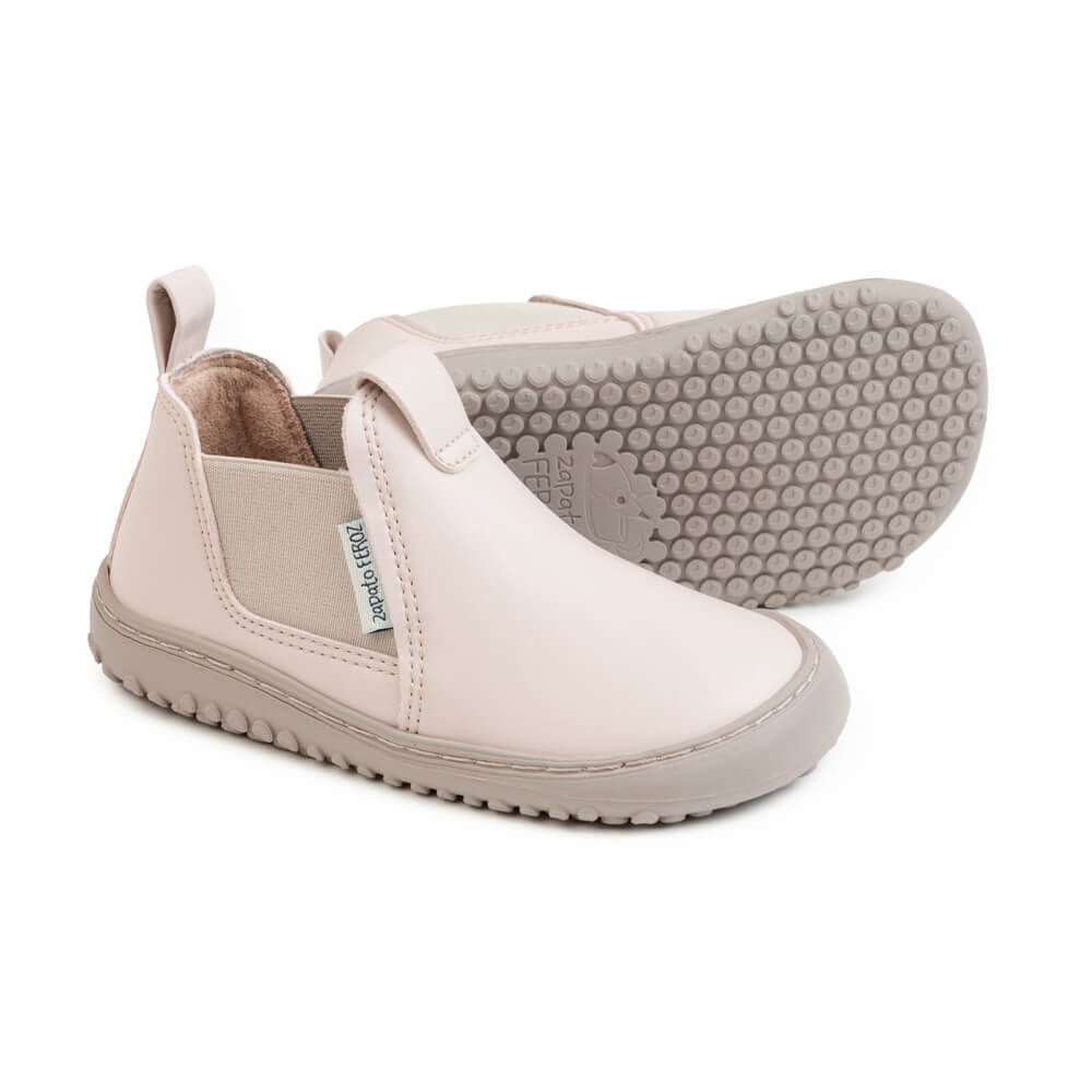 botas minimalistas respetuosas saludables veganas empeines ninas color rosa espadan rocker aw23
