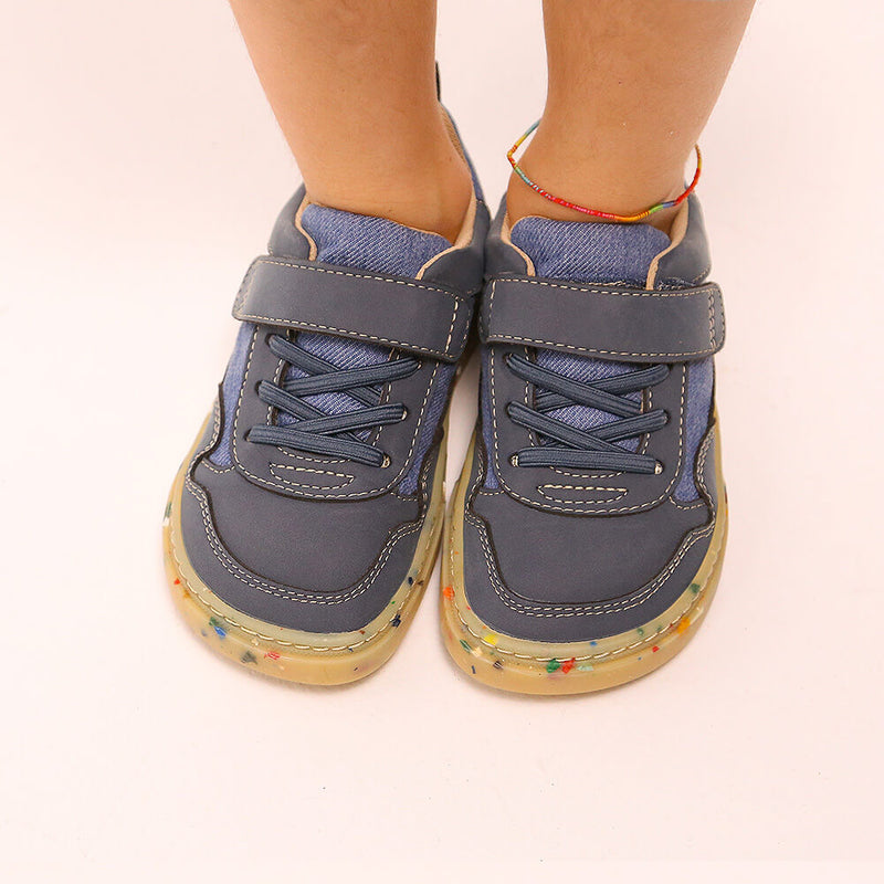 calzado barefoot microfibra bebe color azul denim vaquero faura rocker ss26