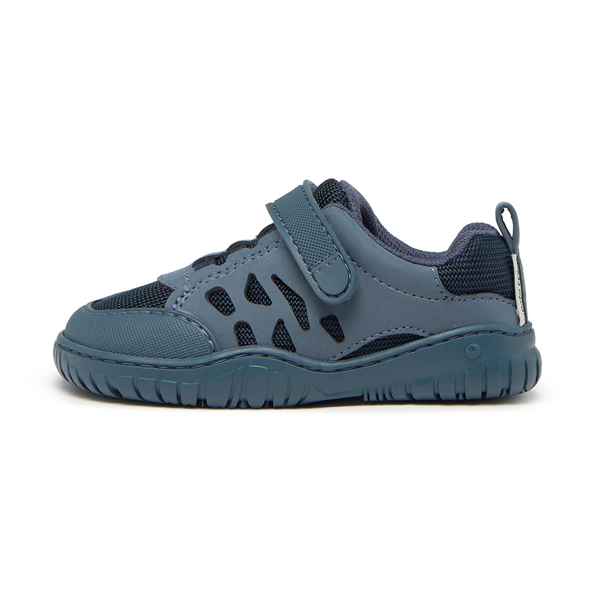 calzado infantil barefoot diseno respetuoso deportivo divertido moderno color azul denim onil rocker 01 | Azul Denim Microfibra Nobuck