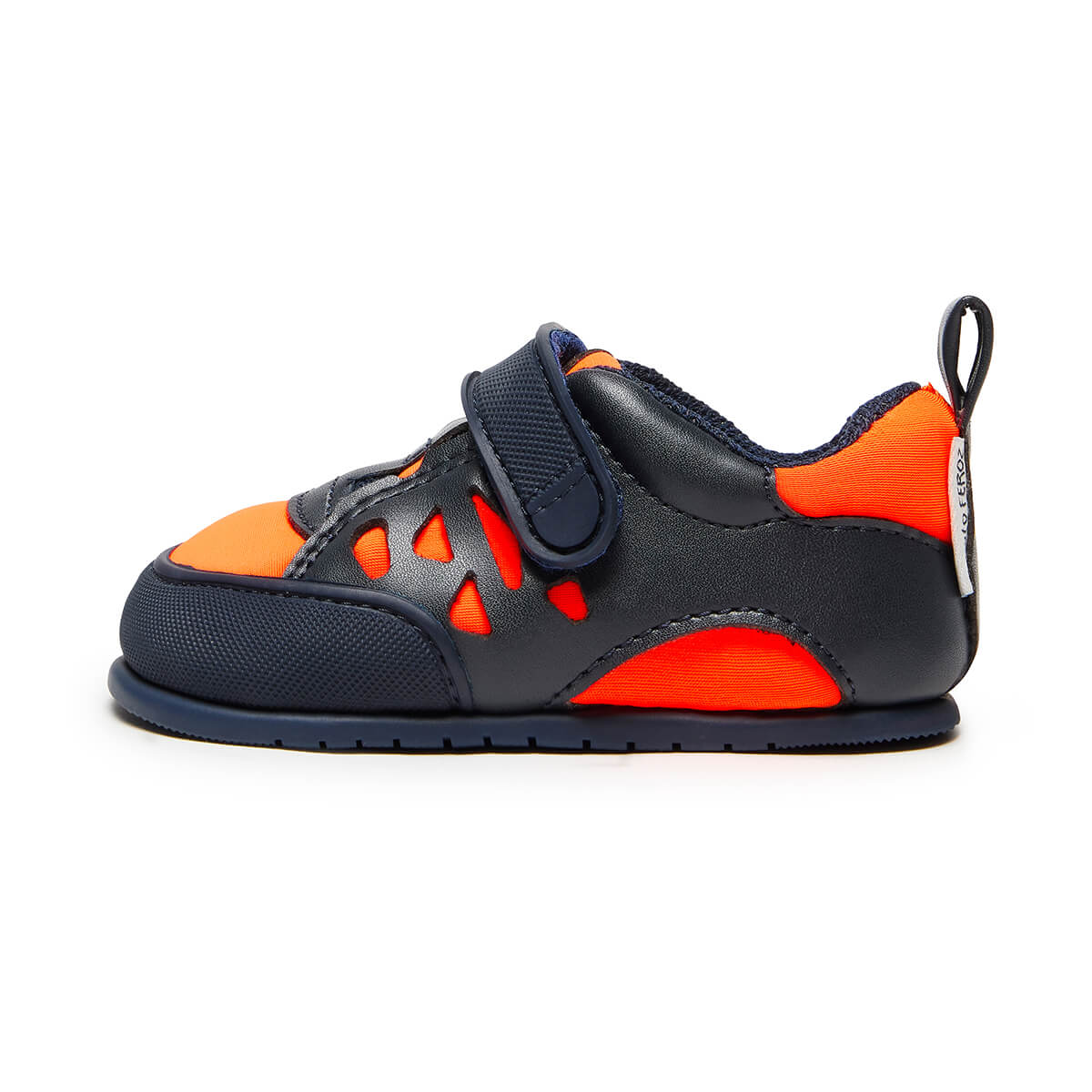 calzado infantil barefoot diseno respetuoso deportivo divertido moderno color azul naranja onil feroz aw24 01 | Azul Naranja Microfibra