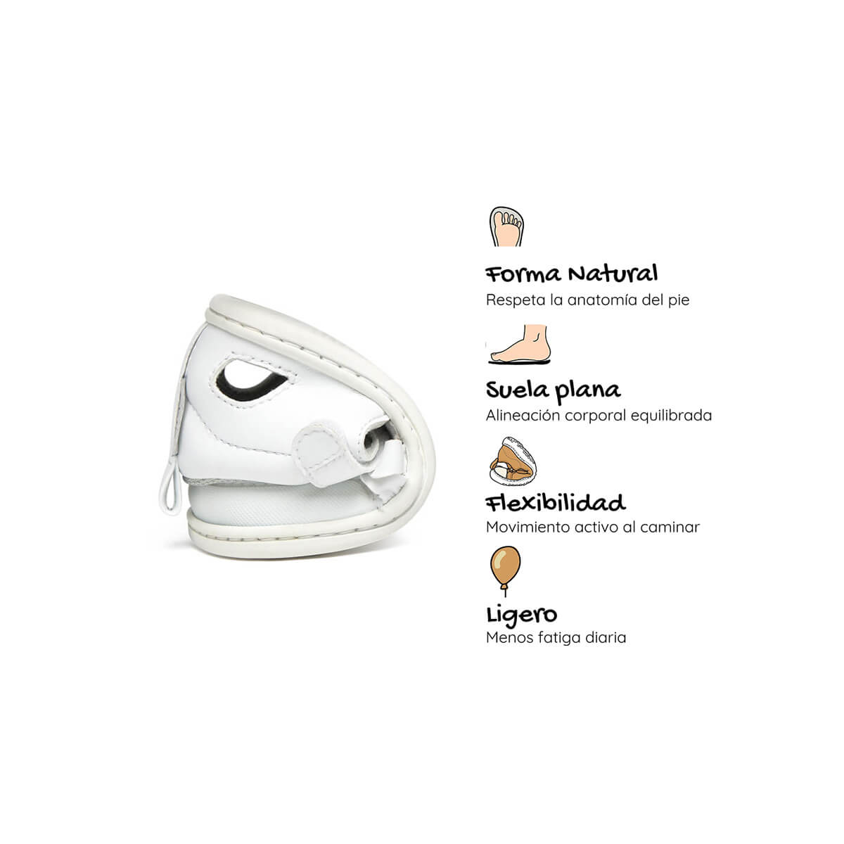 sandalia cangrejera barefoot infantil blanco calpe rocker ss26 04 | Blanco Microfibra