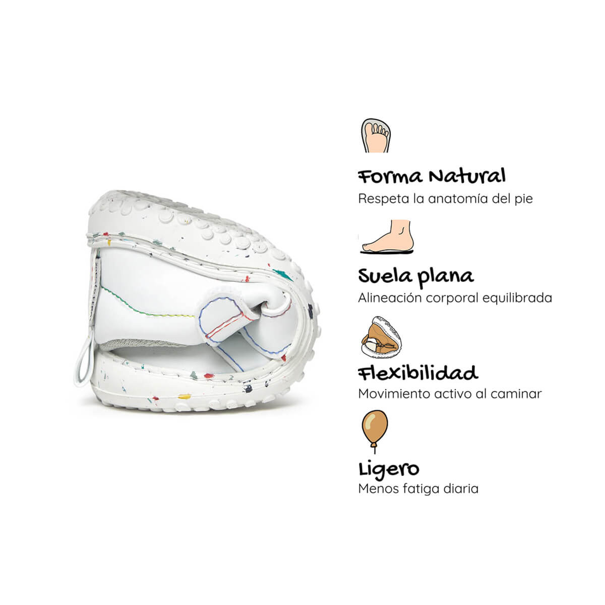 sandalia deportiva resistente agua respetuosa infantil blanco multicolor irta rocker ss26 04 | blanco multicolor microfibra