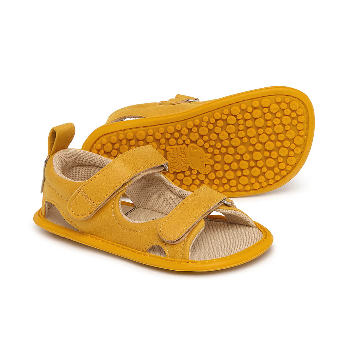 sandalia doble velcro barefoot infantil mostaza Saler rocker ss25 02