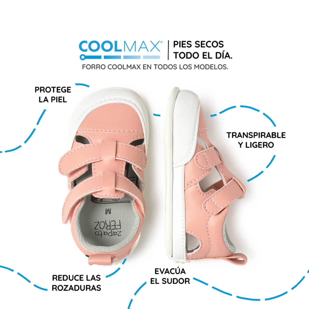 sandalia mayor apertura barefoot bebes rosa fresa javea feroz ss26 03 | rosa microfibra