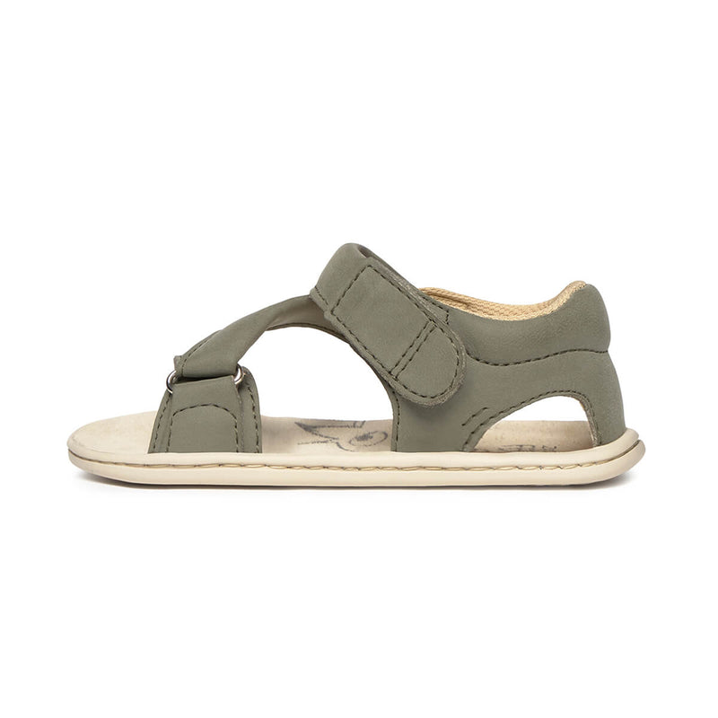 sandalia minimalista respetuosa infantil kaki oliva rocker ss26 00