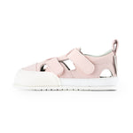 sandalias barefoot veganas microfibra cierre velcro espacio dedos bebes color rosa javea feroz ss24 | Rosa Palo Microfibra Nobuck