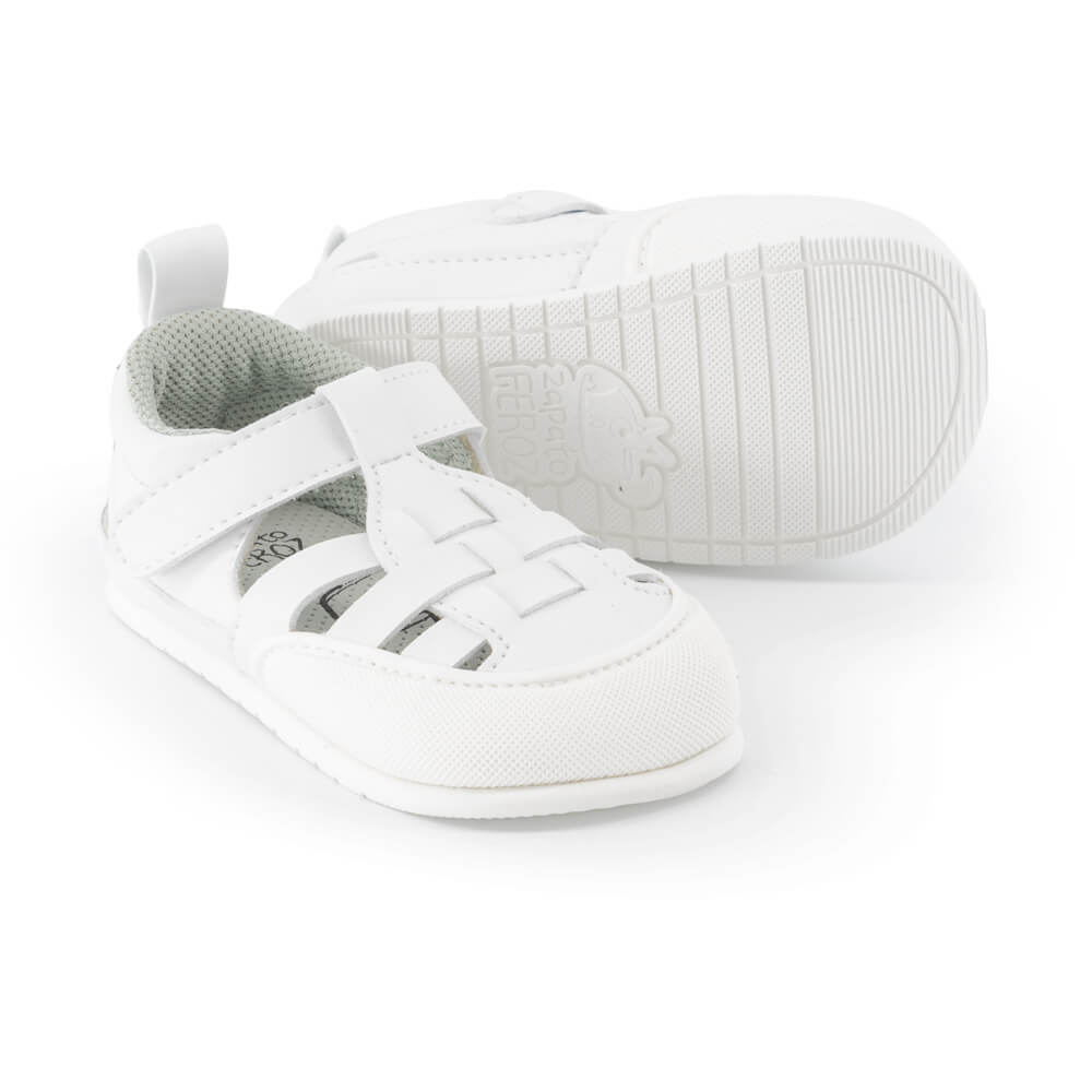 sandalias respetuosas movimiento libre bebes color blanco marron puntitos tabarca ulises feroz ss24| Blanco microfibra