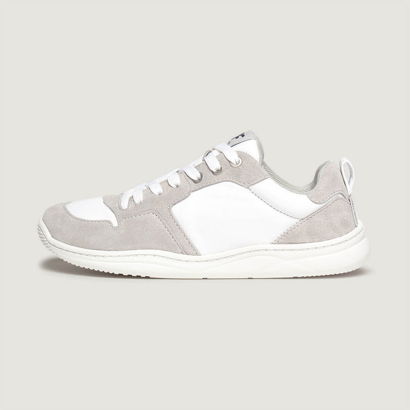 zapatilla deportiva adulto barefoot piel serraje blanco olocau aw25 01  | Blanco Gris Piel