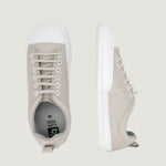 zapatillas deportivas cordones elasticos puntera suela blanca flexible color gris jerica adulto ss26 03| gris Piel