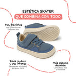 zapatillas deportivas respetuosas cordones velcro transpirables ninos cheste azul denim rocker aw25 02 | azul denim microfibra nobuck