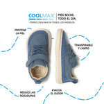 zapatillas deportivas respetuosas cordones velcro transpirables ninos cheste azul denim rocker aw25 03 | azul denim microfibra nobuck