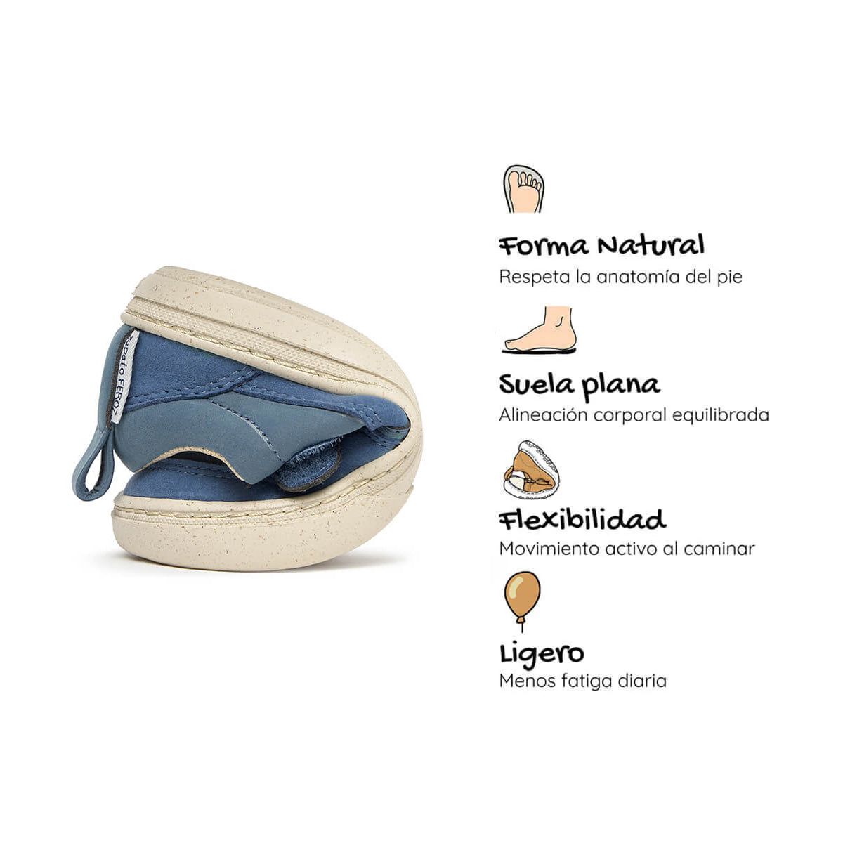 zapatillas deportivas respetuosas cordones velcro transpirables ninos cheste rocker azul denim aw25 04 | azul denim microfibra nobuck
