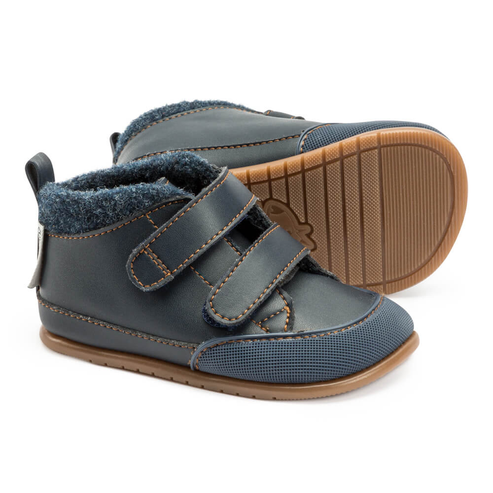 calzado infantil respetuoso borrego bota velcro calentitas piel feroz Liria azul AW22 02