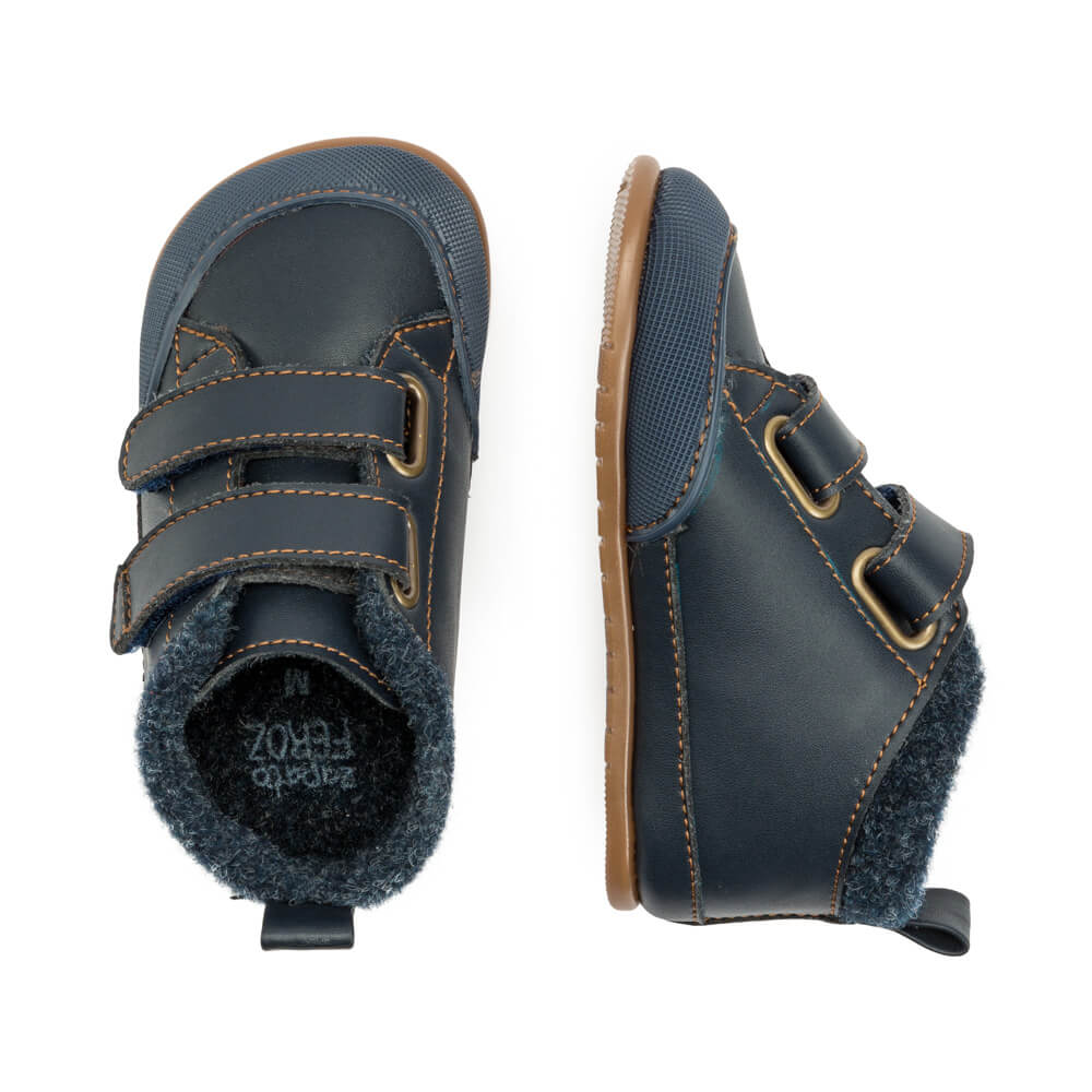 calzado infantil respetuoso borrego bota velcro calentitas piel feroz Liria azul AW22 03