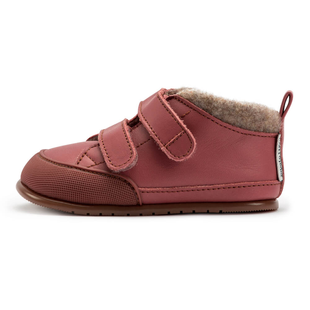 calzado infantil respetuoso borrego bota velcro calentitas piel feroz Liria frambuesa AW22 01